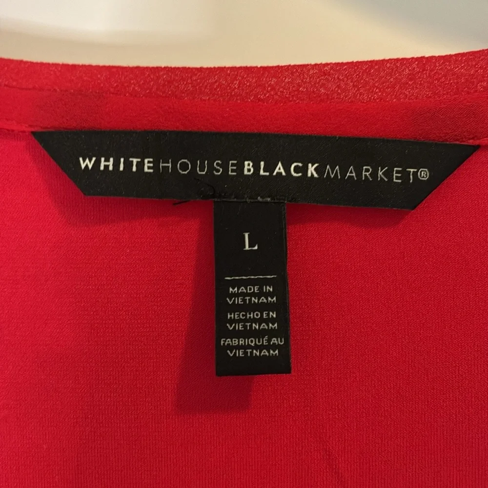 WHBM Smocked Waist Blouson Dress - Red Size L - Picture 5 of 6